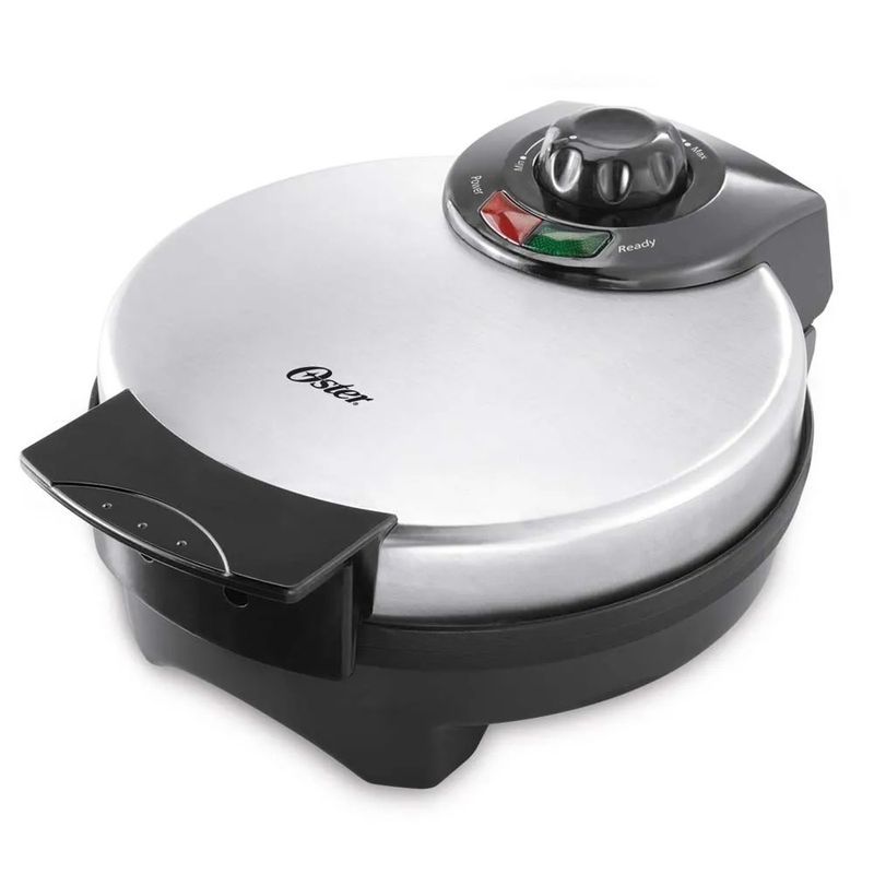 OSTER - Wafflera Belgas, 20 cm de Diámetro, Plateado