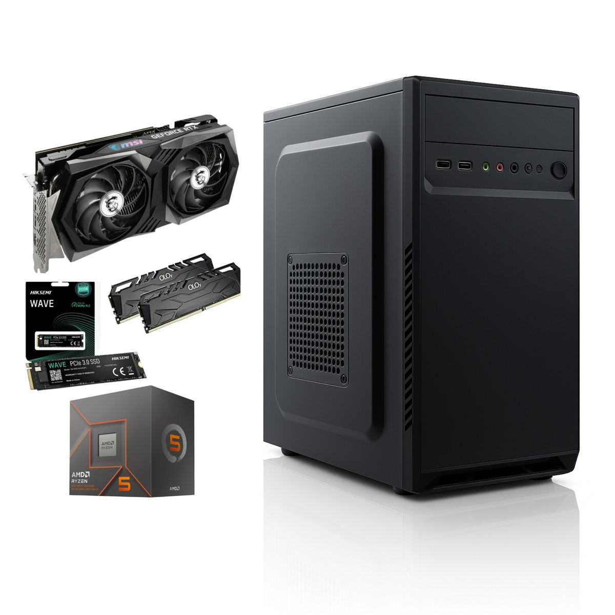 AMD - Pc Torre Gamer Amd Ryzen 5 9600x 16gb 512 Ssd Rtx 5060 8gb Gama alta