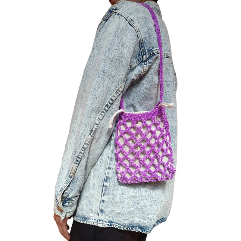 GENERICO - Bolso de hombro tejido en terciopelo