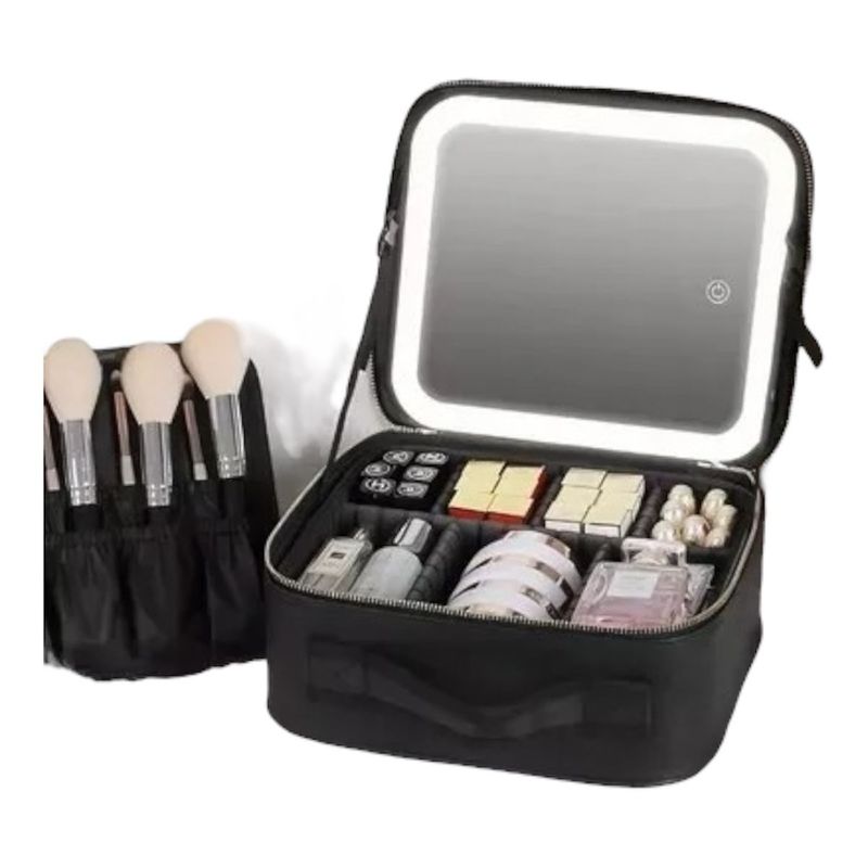 GENERICO - Estuche De Cosméticos Viaje Portátil Con Luz Led Maquillaje