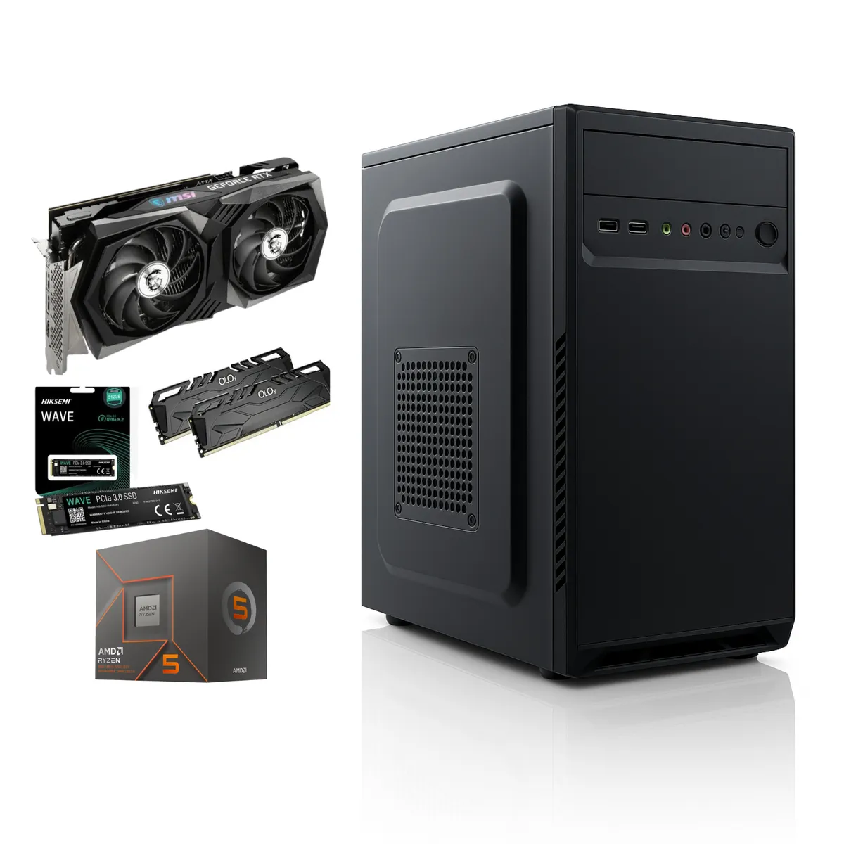 AMD - Pc Torre Gamer Cpu Ryzen 5 8600g 16gb 512 Ssd Rtx 5060 8gb Gama alta