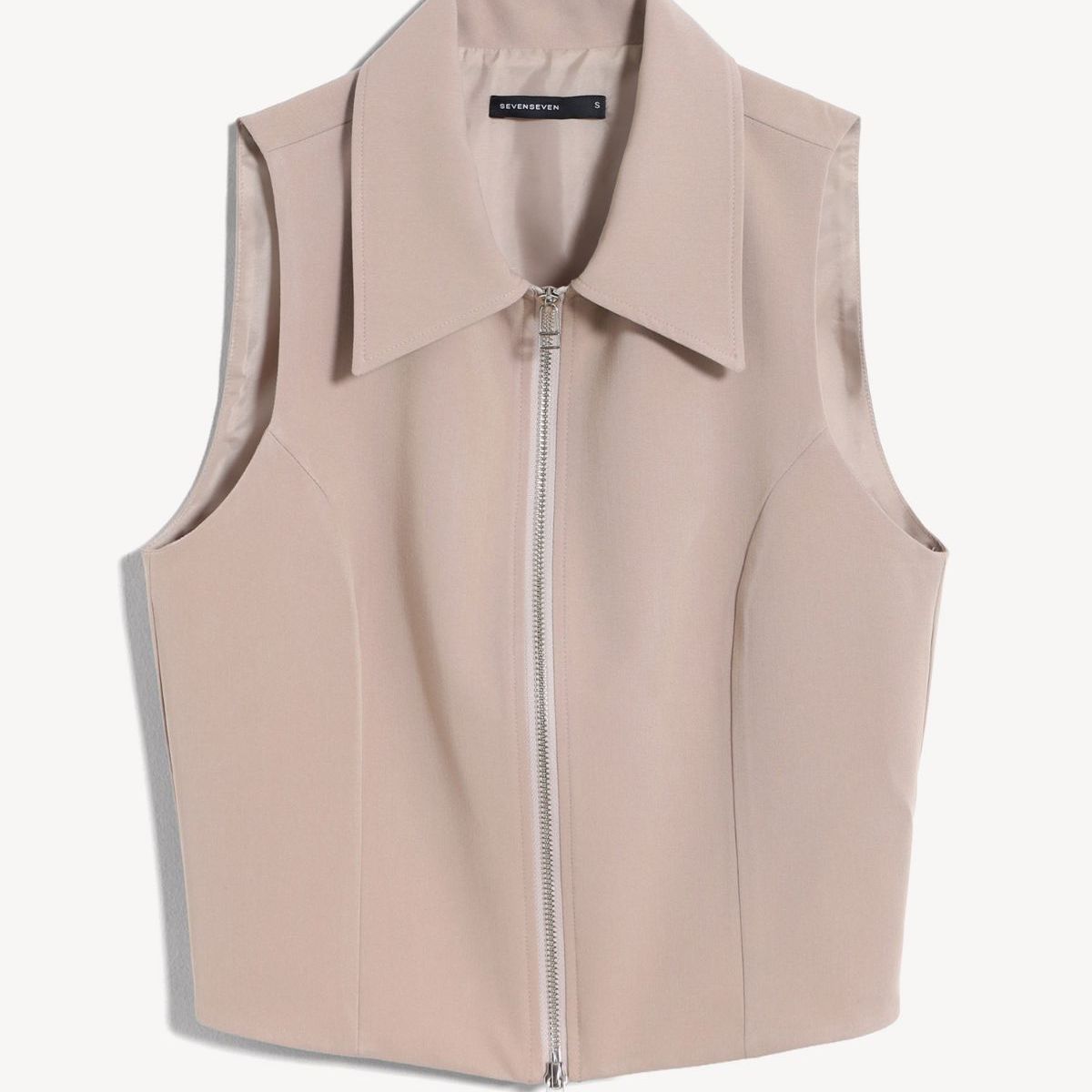 SEVEN SEVEN - Chaleco Para Mujer Plano Color Taupe Marca Seven Seven #28250143