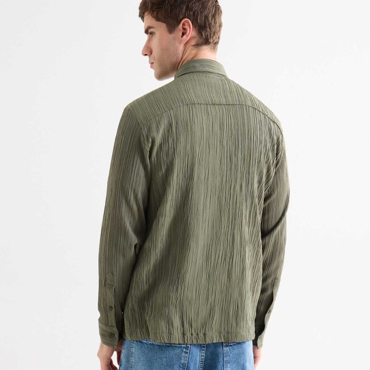 SEVEN SEVEN - Camisa De Hombre  Color Verde Marca Seven Seven #45012165