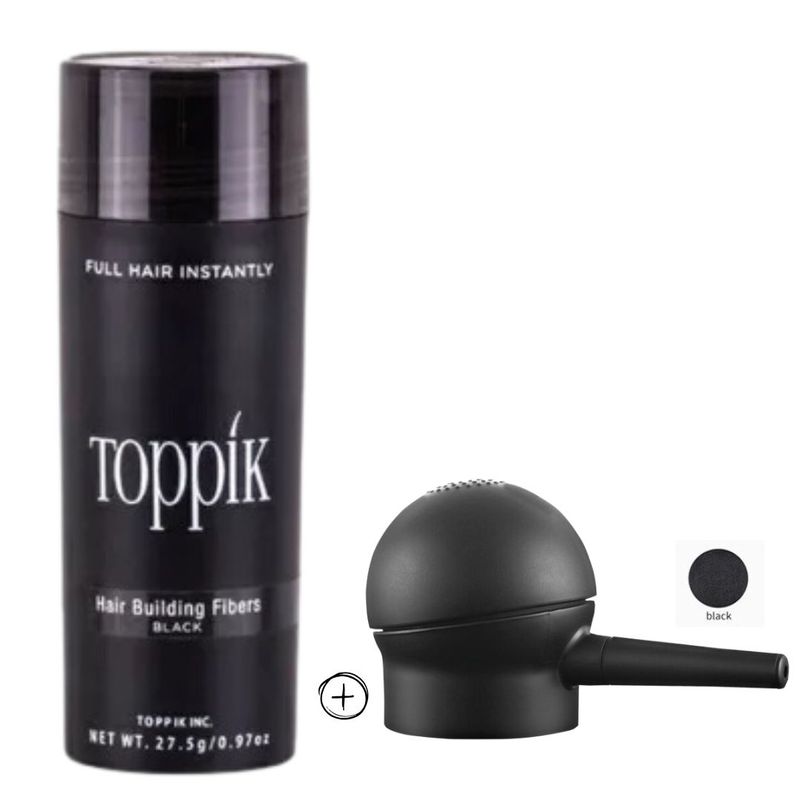 TOPPIK - Fibras Capilares 275g ´Color Negro Cubre Entradas y Espacios al Instante