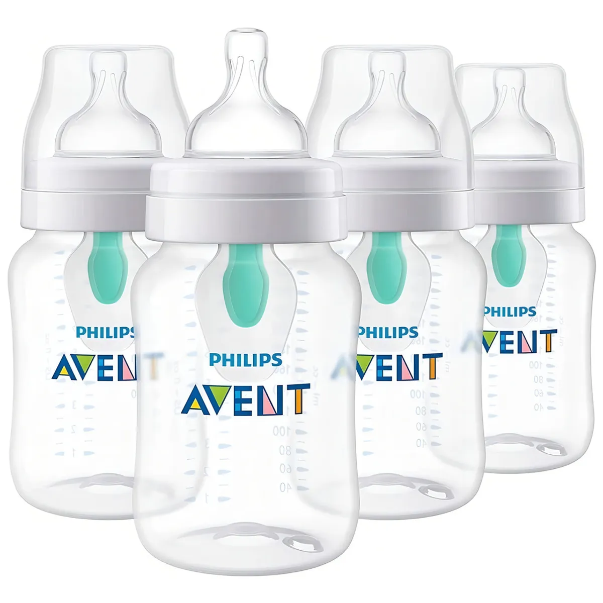 PHILIPS - Combo 4 Unidades Biberon Avent Con Valvula Anticolico  9 Oz