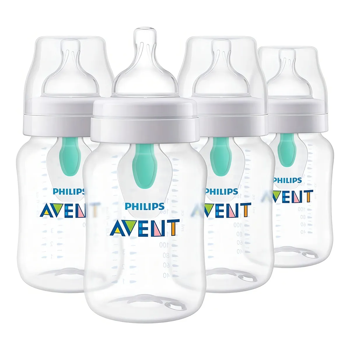 PHILIPS - Combo 4 Unidades Biberon Avent Con Valvula Anticolico  9 Oz