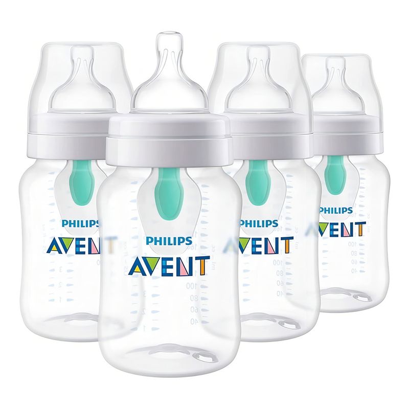 PHILIPS - Combo 4 Unidades Biberon Avent Con Valvula Anticolico  9 Oz