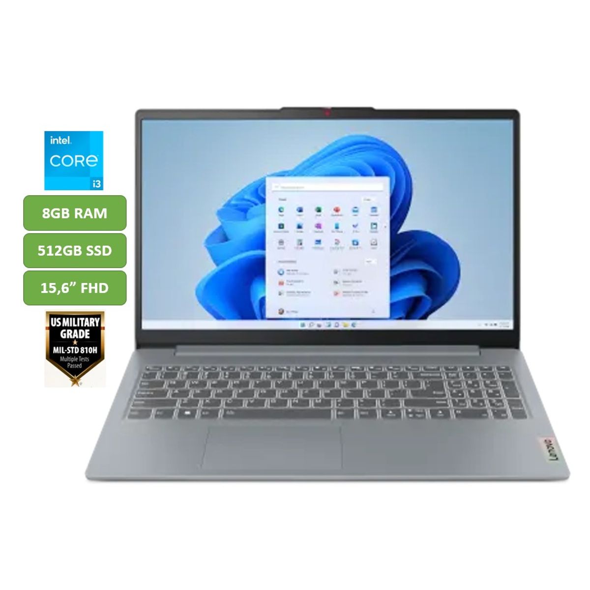 LENOVO - PORTATIL LENOVO SLIM 3 - CORE I3 1315U - 8GB RAM - 512GB SSD - 15,6" FHD - MOD: 15IRU8