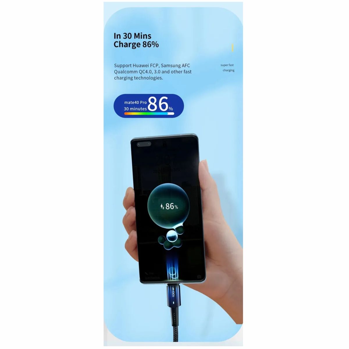 AMERICAN GENERICS - Cable Tipo C Essager 100W 5A Carga Rápida 2m Universal Nilon Trensado