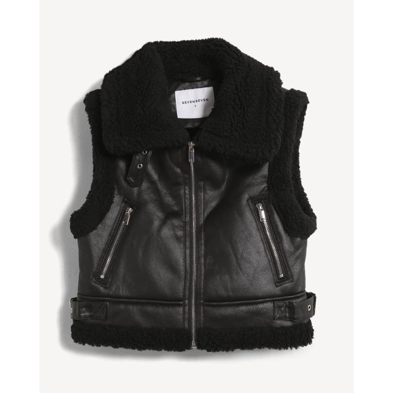 SEVEN SEVEN - Chaleco Para Mujer Plano Color Negro Marca Seven Seven 28250146