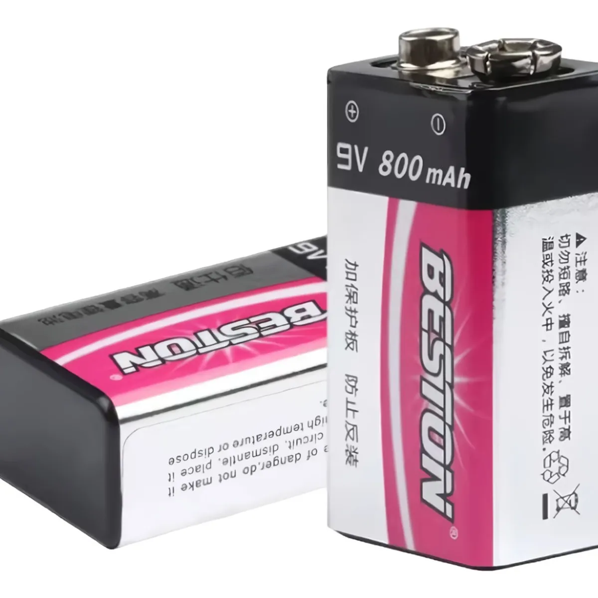BESTON - Bateria Pila Recargable 9v Voltios Beston 800mah Cuadrada
