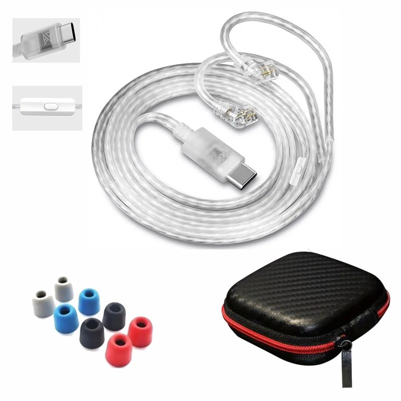 KZ - Cable Kz Pin C Micrófono + Estuche + Repuestos Memory Foam