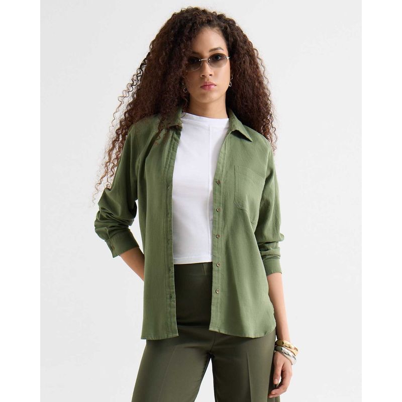 SEVEN SEVEN - Blusa Para Mujer Manga Larga Color Verde Marca Seven Seven 28124077