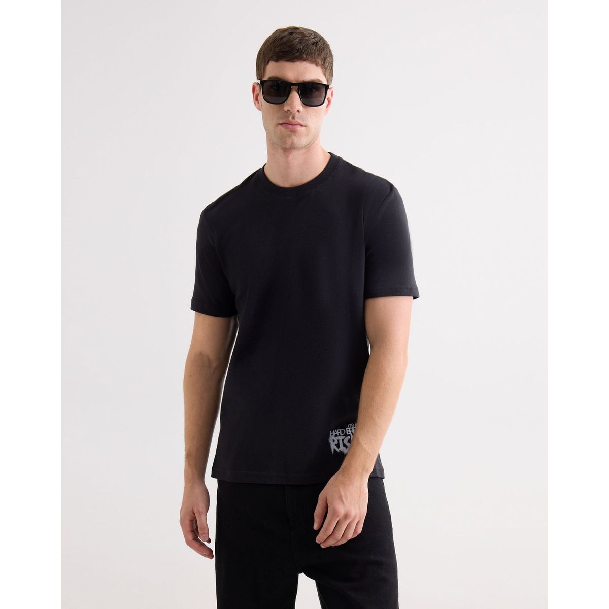 SEVEN SEVEN - Camiseta Estampada Screen Take Risks  Para Hombre Negro Seven Seven
