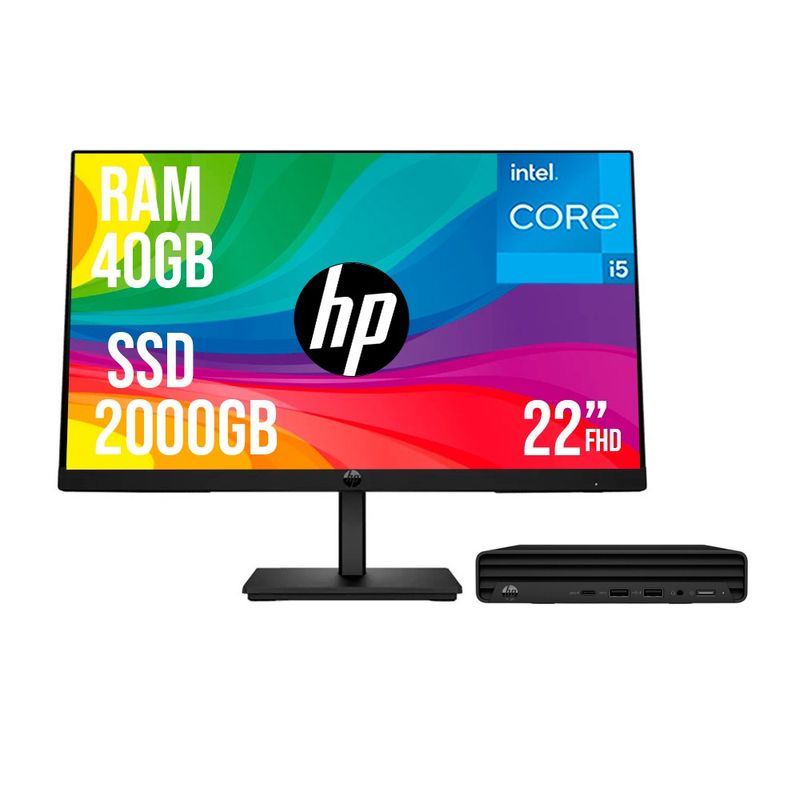 HP - PC HP PRO MINI G9 INTEL CORE I5 1335U SSD 2TB RAM 40GB 21,5 FHD 322PE