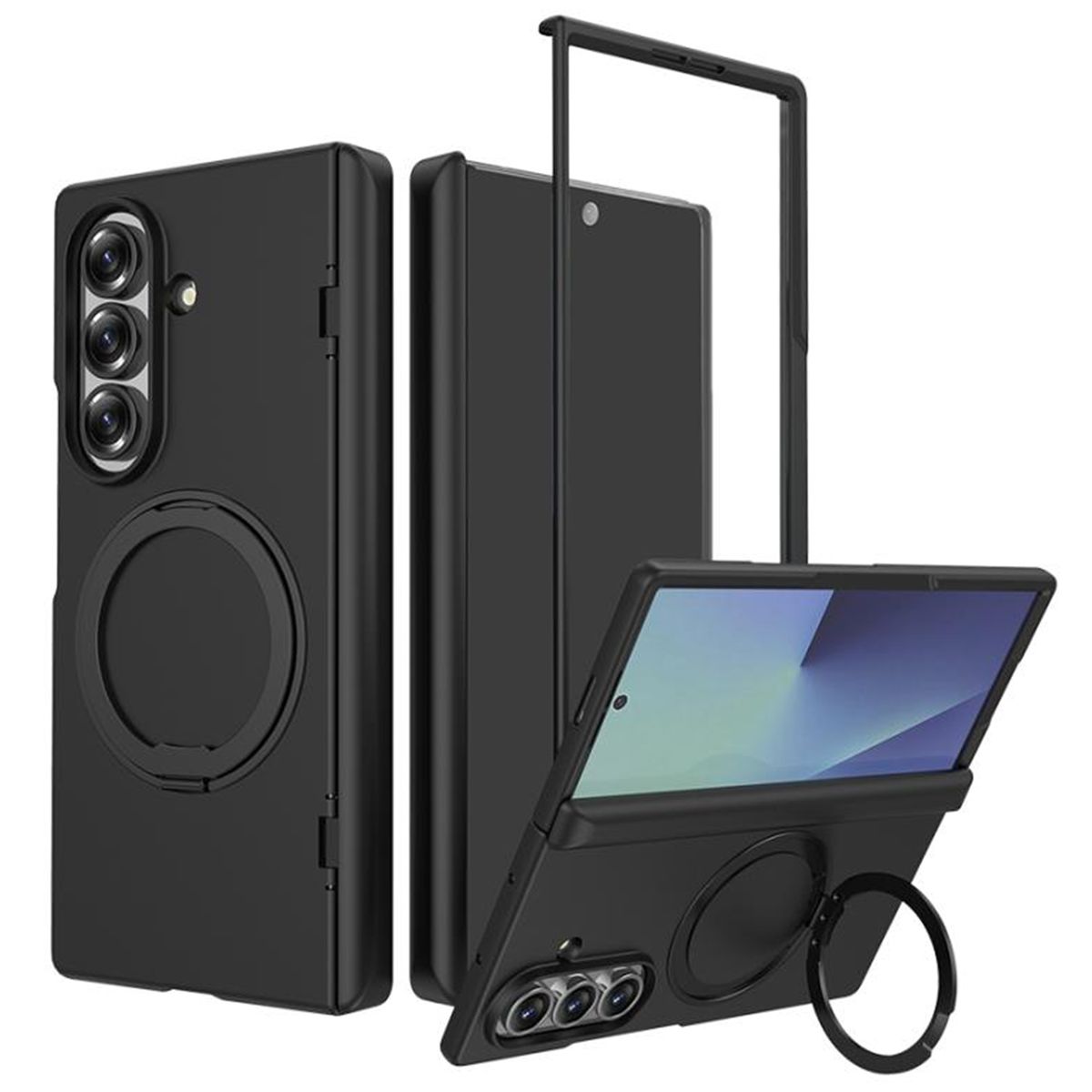 GENERICO - Funda Protección Bisagra Soporte Compatible Samsung Z Fold 7 Negro