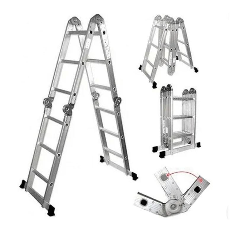 GENERICO - Escalera multipropósito 12 pasos x150kg 3.50cm aluminio