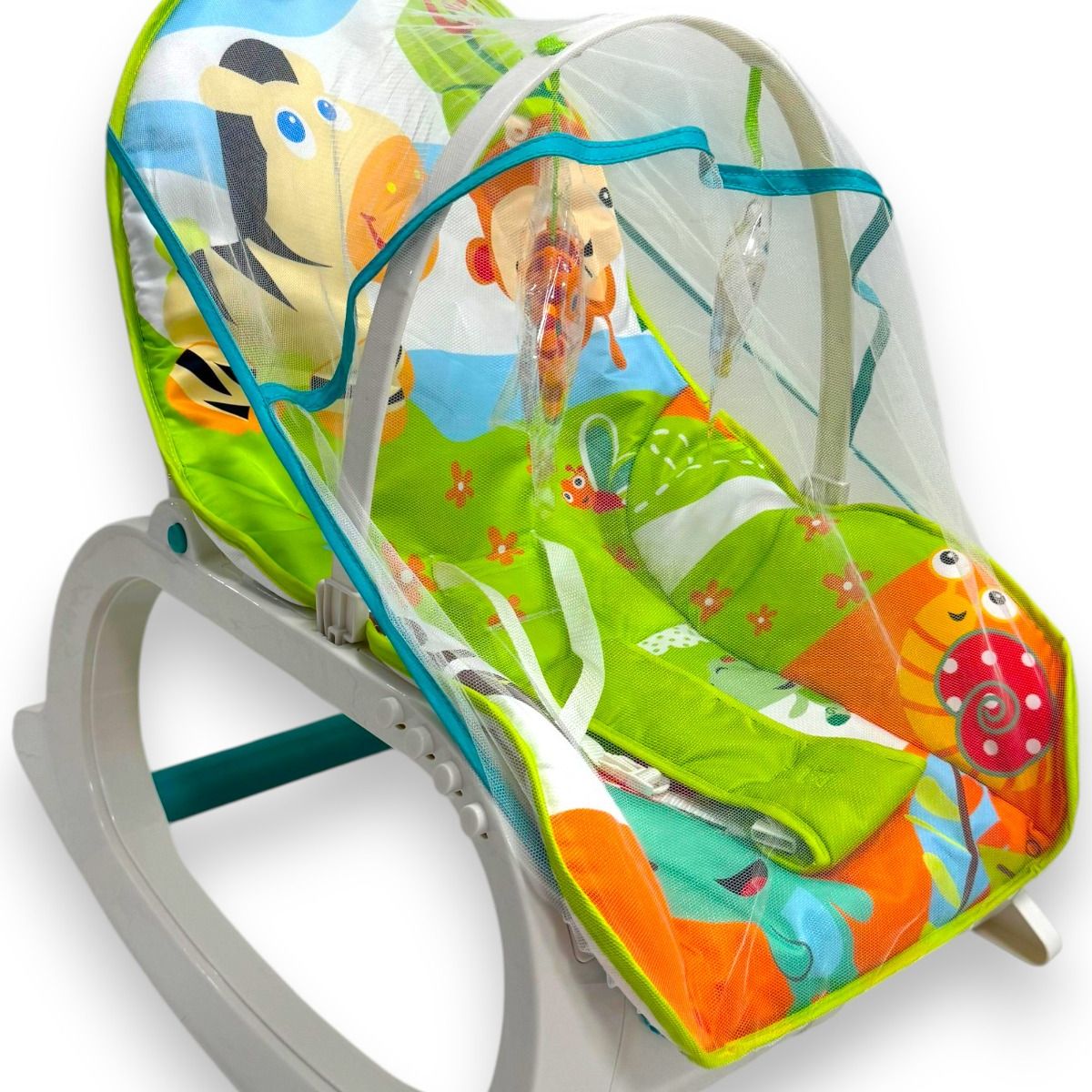 KIDSHOP - Silla Mecedora Vibradora Con Toldillo 7388 Verde