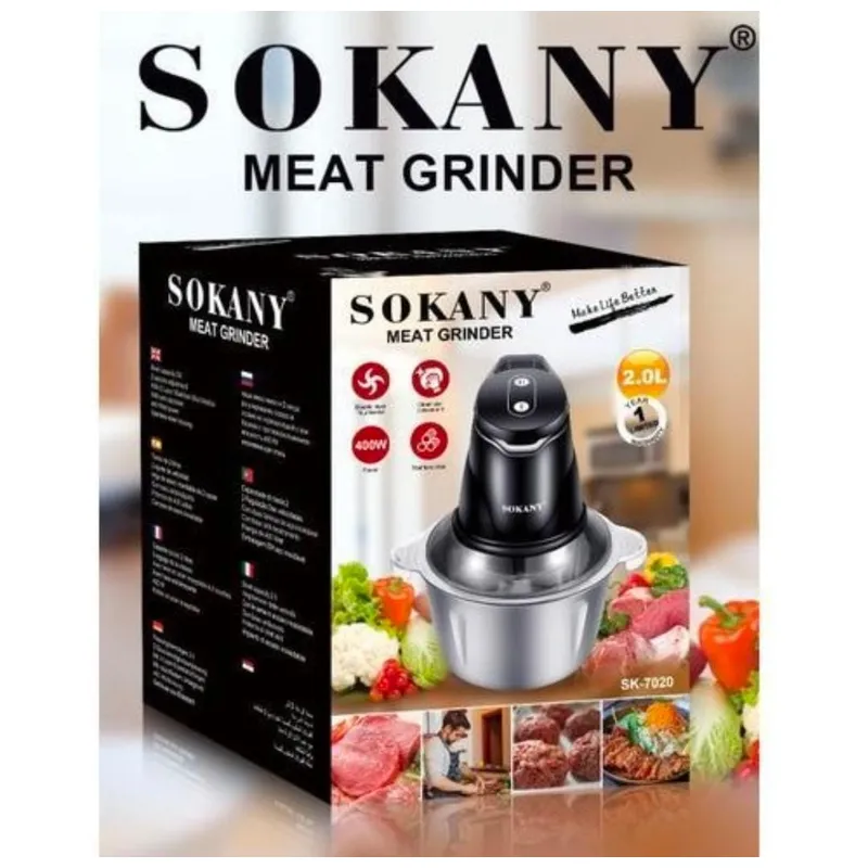 SOKANY - Picadora Eléctrica Sokany Sk-7020 Procesador De Alimentos