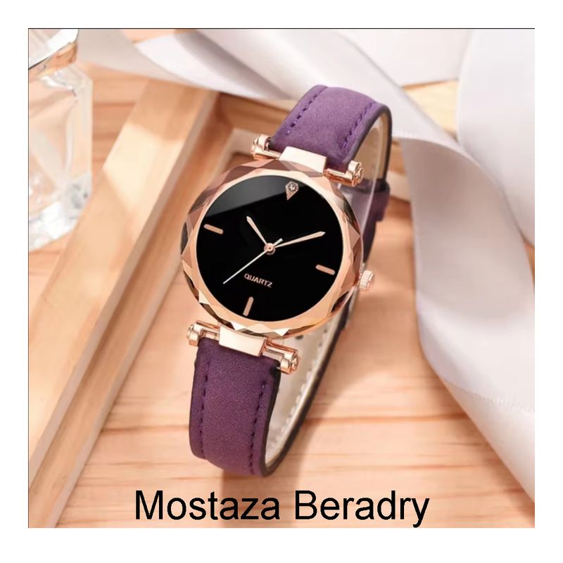 GEARWRENCH - LINDO RELOJ DE CUERO BAMBU  PURPURA