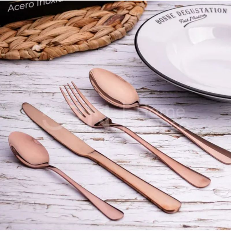 MEOIRUERY Juego De Cubiertos Rose Gold, 20 Piezas De Acero Inoxidable Para 4 Personas Acabado Espejo Apto Para Lavavajillas Mrkean 9144791985533