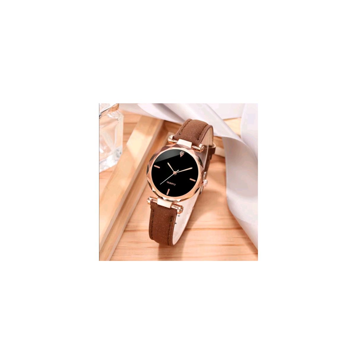 GEARWRENCH - RELOJ CUARZO ROSA DE CUERO CARAMELO CAFE