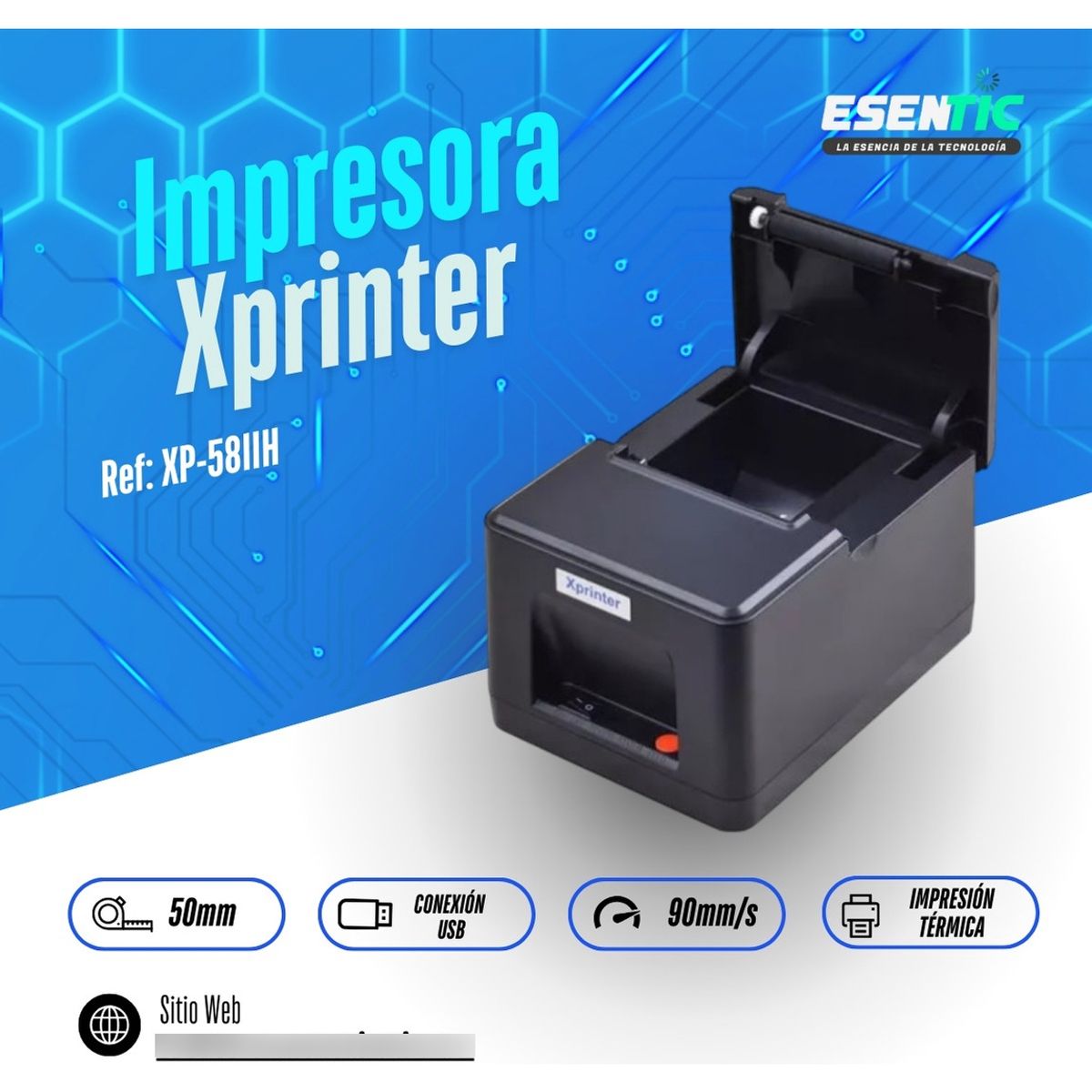 XPRINTER - Impresora Pos Térmica X-printer 58iiht + 8 Rollos 57mm X 30m
