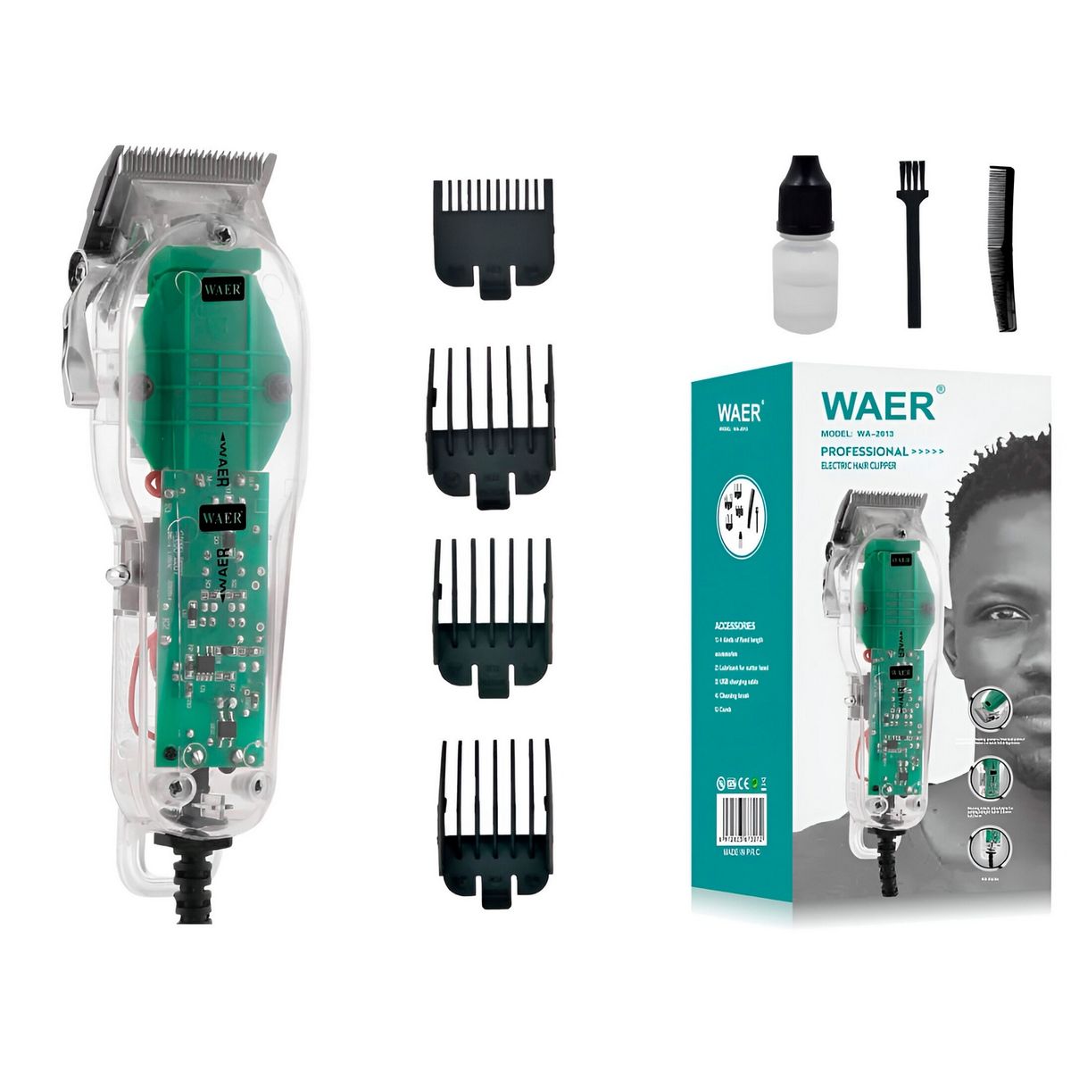 GENERICO - Maquina Peluqueria Cortadora De Pelo Waer Wa-2013 + Accesori