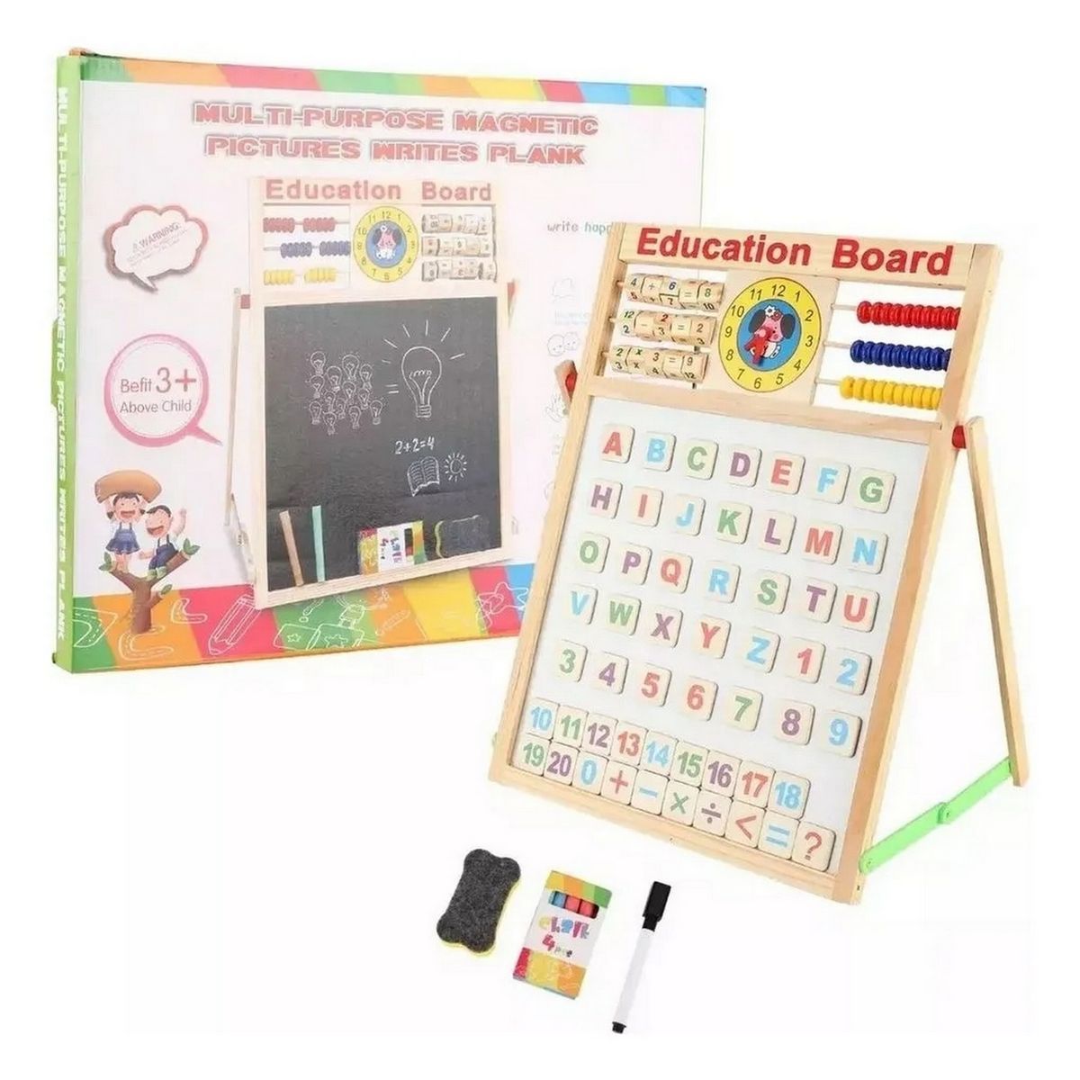 GENERICO - Tablero Didáctico Doble Magnético Juguete Aprendizaje Niños