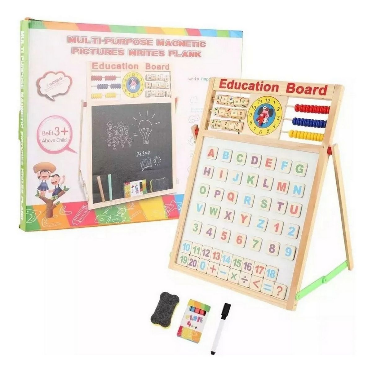 GENERICO - Tablero Didáctico Doble Magnético Juguete Aprendizaje Niños