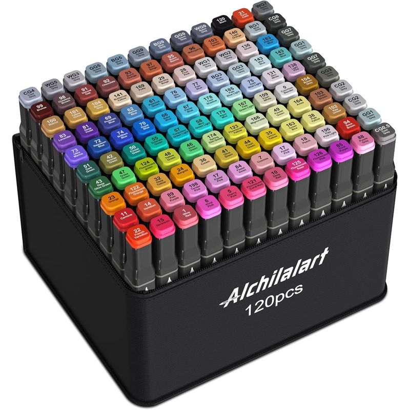 GENERICO - Marcadores de alcohol de 120 colores, marcadores