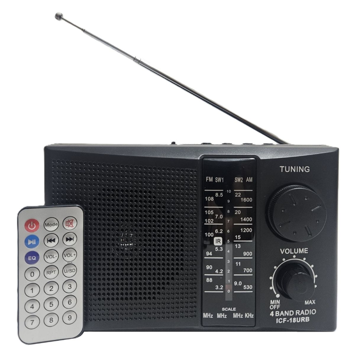 GENERICO - Radio Am Fm Sw Recargable Corriente Eléctrica Y Pilas Con Bluetooth Y Mp3