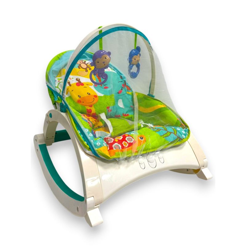 KIDSHOP - Silla Mecedora Vibradora Con Toldillo 6808-1 Jirafa