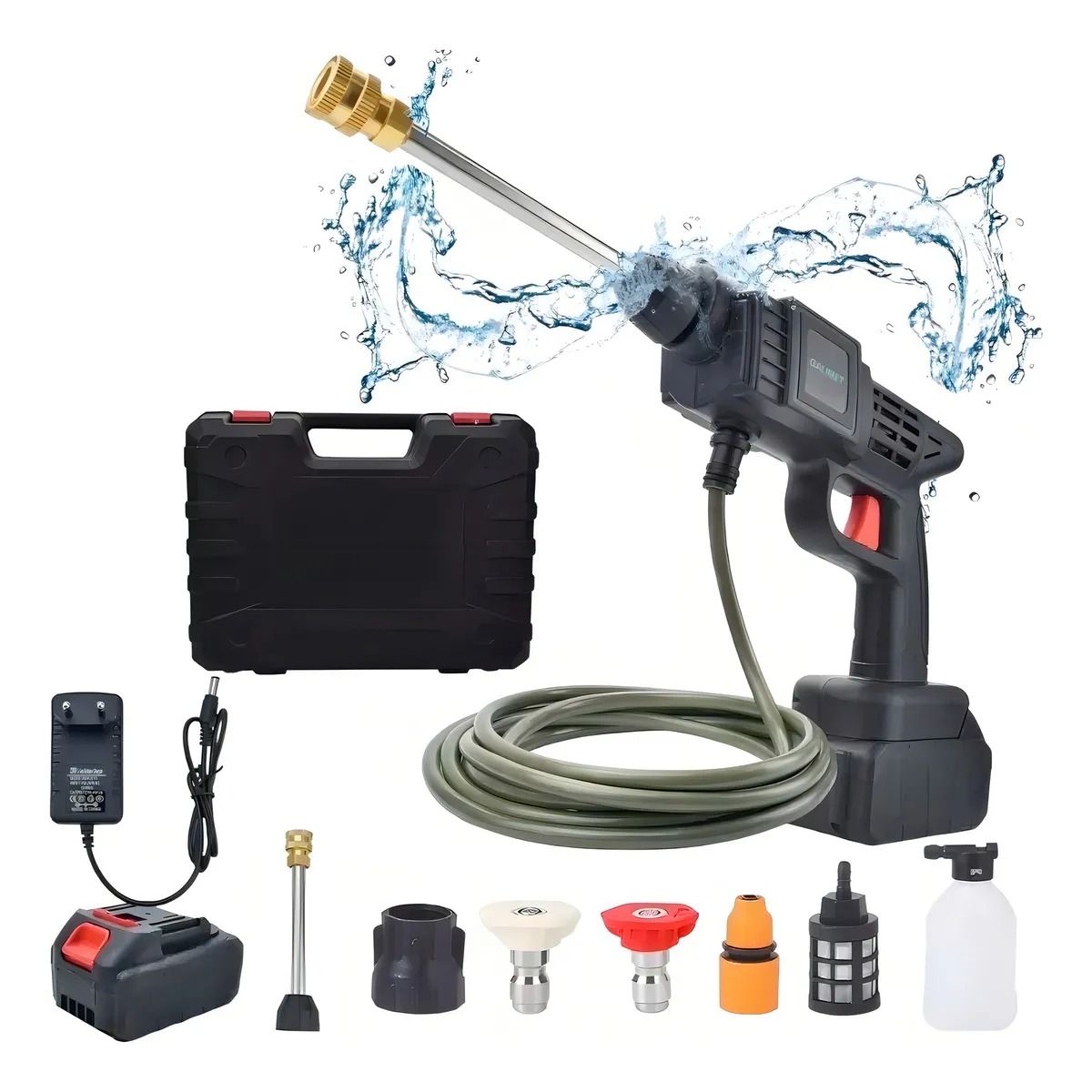GENERICO - HIDROLAVADORA ALTA PRESIÓN INALÁMBRICA 6 CHORROS + BOQUILLA