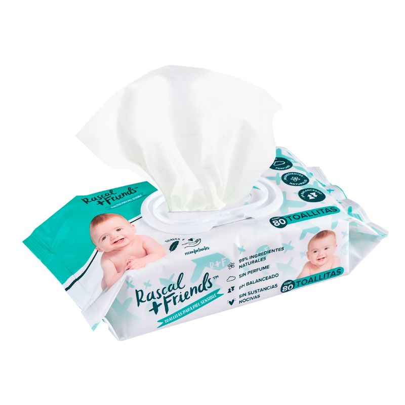 RASCALS - Pañitos Humedos de Bebé Rascals Sensitive por 80 Unds