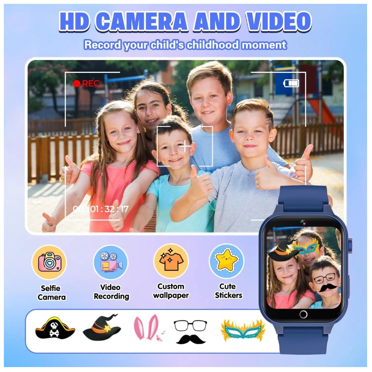 AMERICAN GENERICS - Reloj Inteligente Para Niños En Ingles Cámara Vídeo Música Didáctico