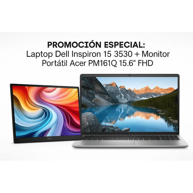 DELL - Portátil Dell Inspiron 15 3530 Ci5 16GB SSD 512GB + Monitor Portátil Acer 15.6” FHD