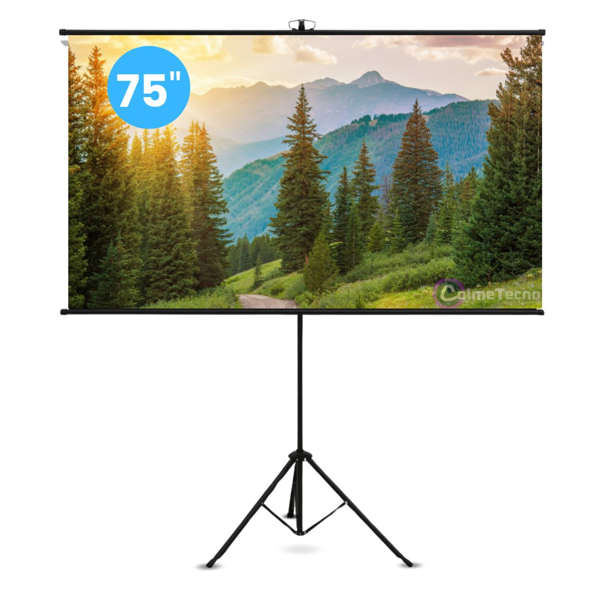 COLME TECHNOLOGY HOME - Telón Para Video Beam 75 Diseño Portátil Plegable + Trípode
