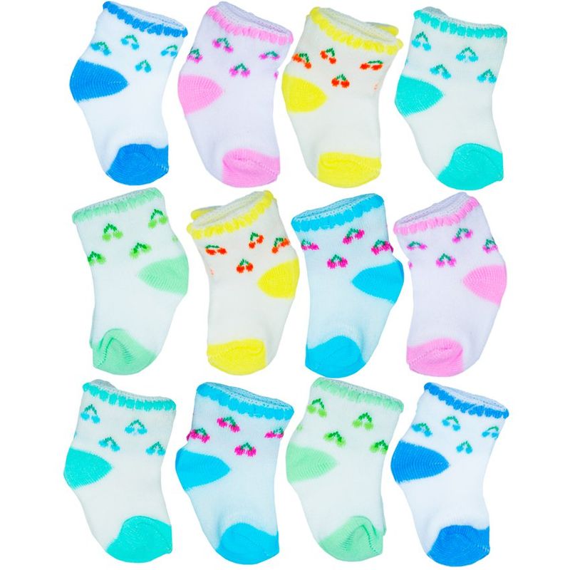 BABY KDS - Set medias x 12 para bebe niña glotoncitos - multicolor