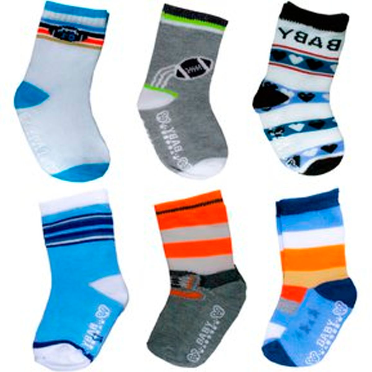 BABY KDS - Set medias x 6  niño / bebe glotoncitos - multicolor