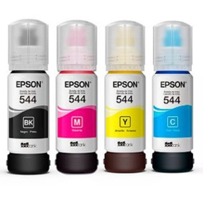 EPSON - Tintas 544 Epson para impresora L1110 L3110 L3150 L5190 Kit x 4