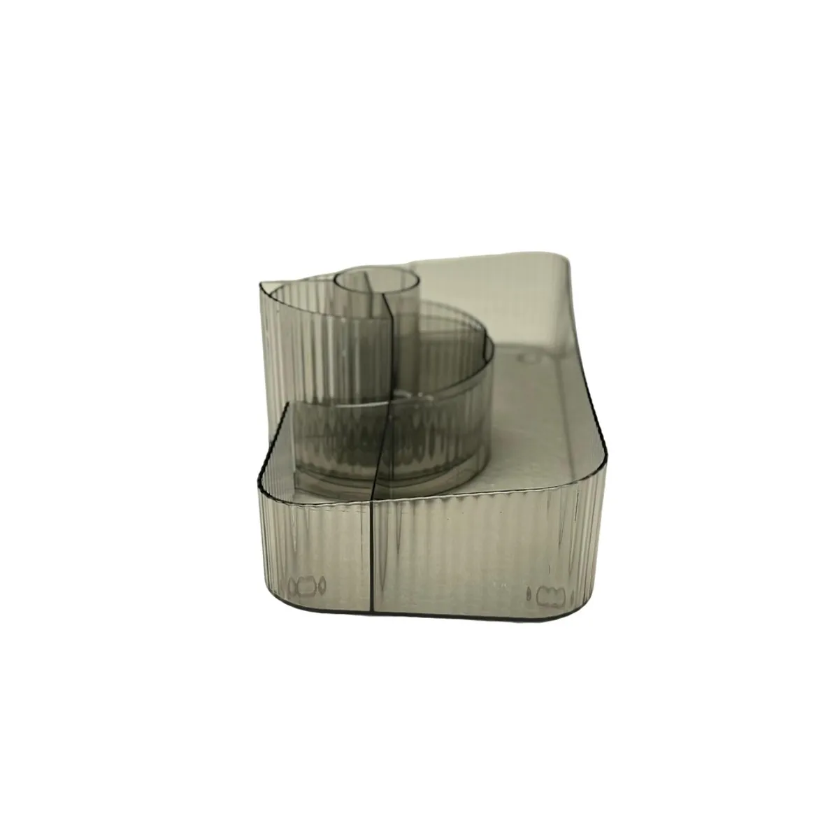 DISTRIONLINE - Organizador De Escritorio De Vitrina Cosmética Giratoria 360 color gris