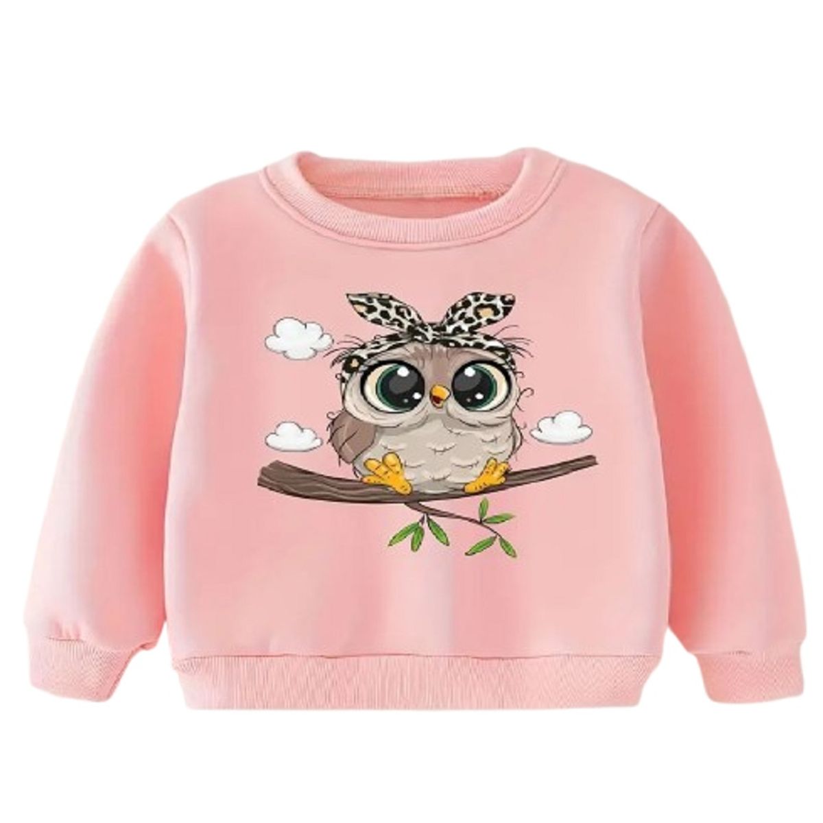 100 - Sueter Rosado con Estampado de Buho