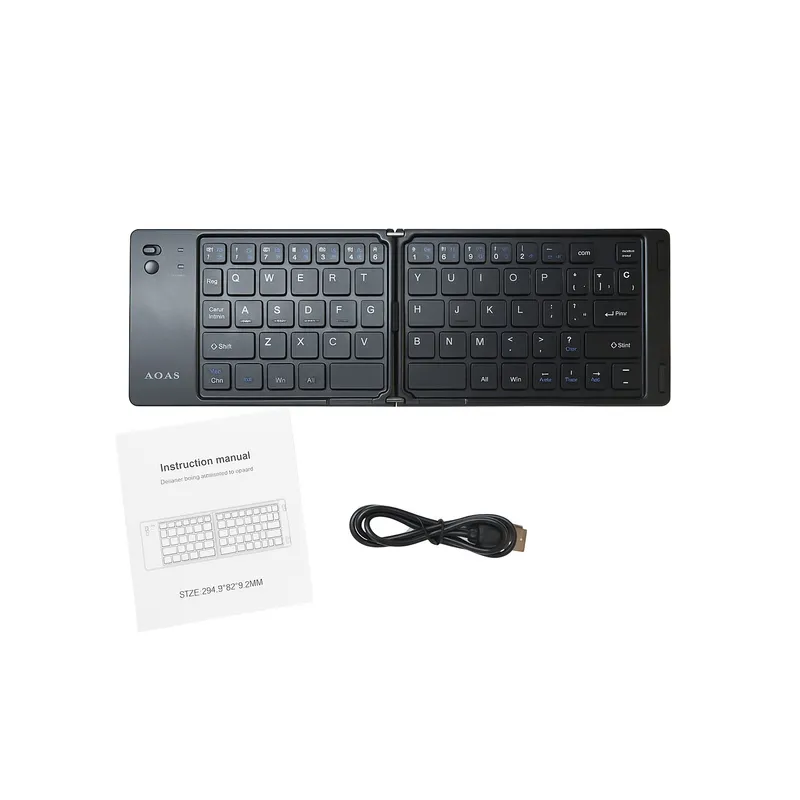 GENERICO - Teclado Pequeño Bluetooth Plegable Inalámbrico A-1007 Negro