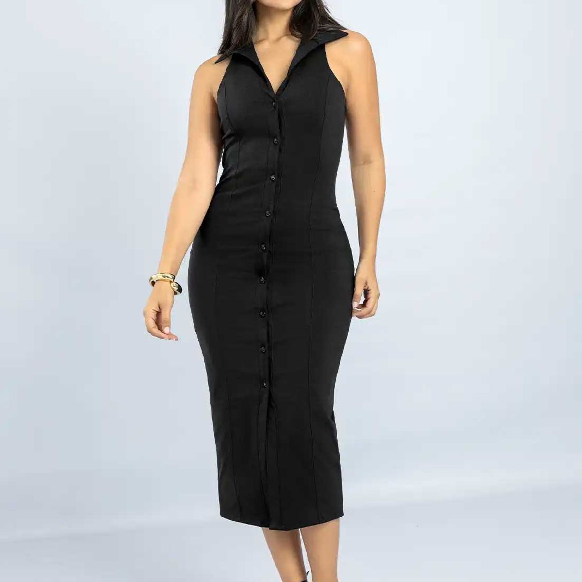 MARKETING PERSONAL - Vestido Largo Mujer Negro Mp 111773