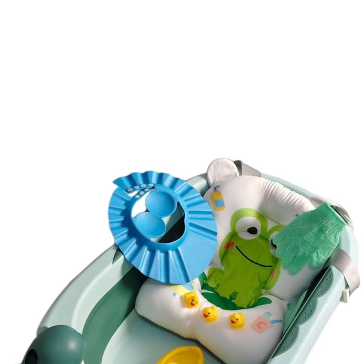 GENERICO - Bañera Plegable De Bebe Termómetro Cojin Gorro Guante Patos