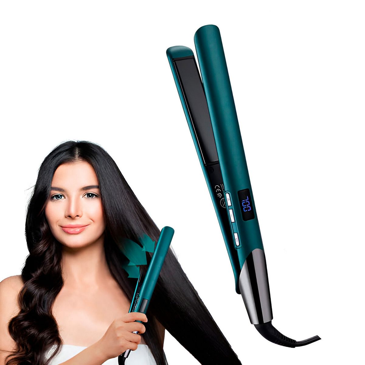 WAER - Plancha Para Cabello Turmalina Led Control Termico Wa-2322