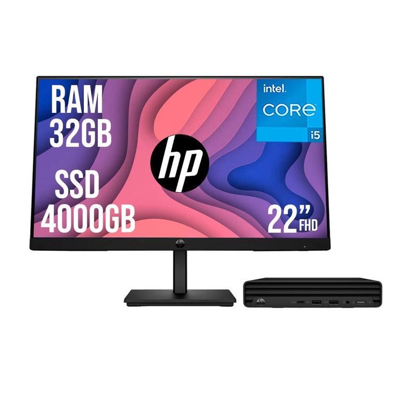 HP - PC HP PRO MINI G9 INTEL CORE I5 1335U SSD 4TB RAM 32GB 21,5 FHD 322PE