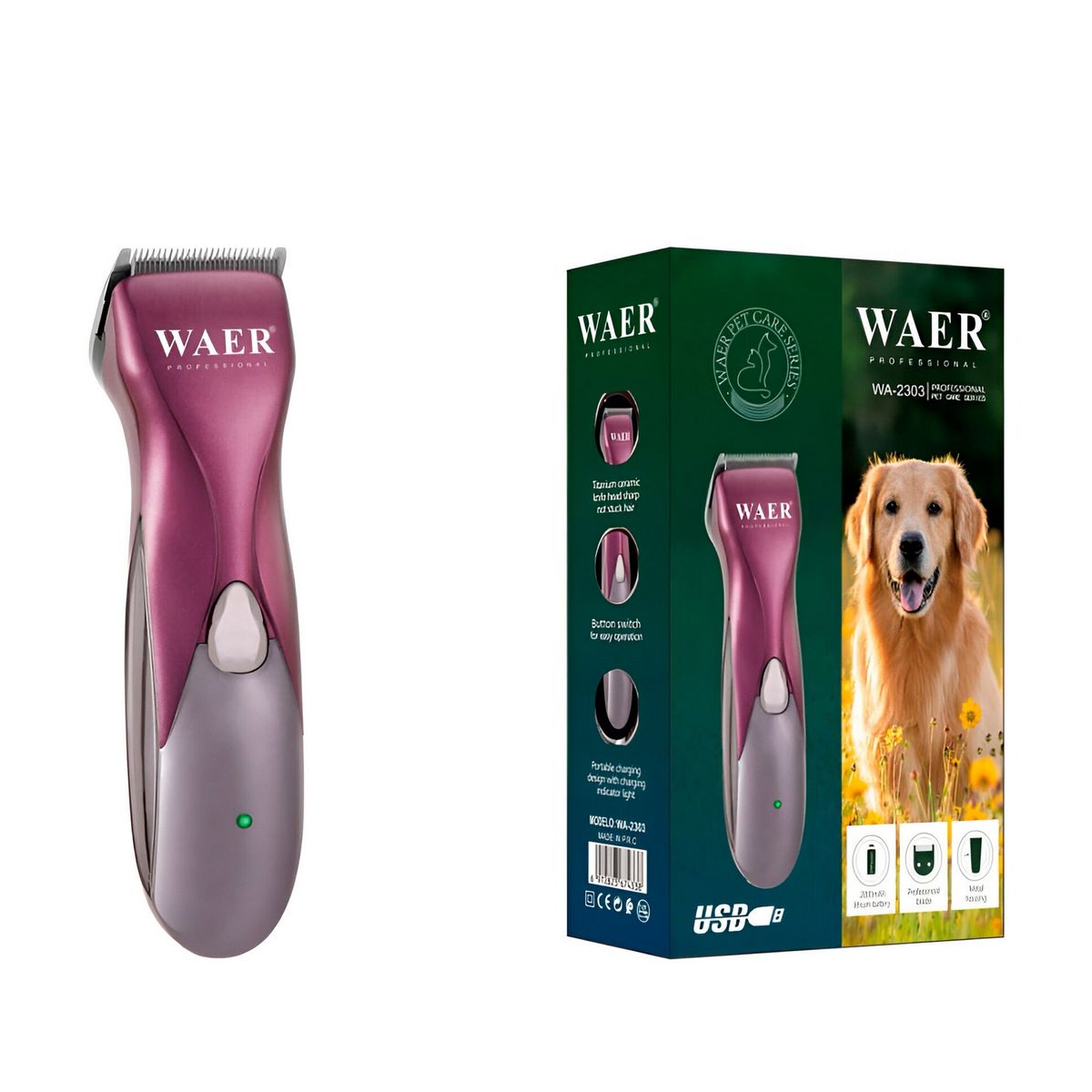 GENERICO - Maquina Peluquera Mascotas Profesional Canina Pet Wa-2303