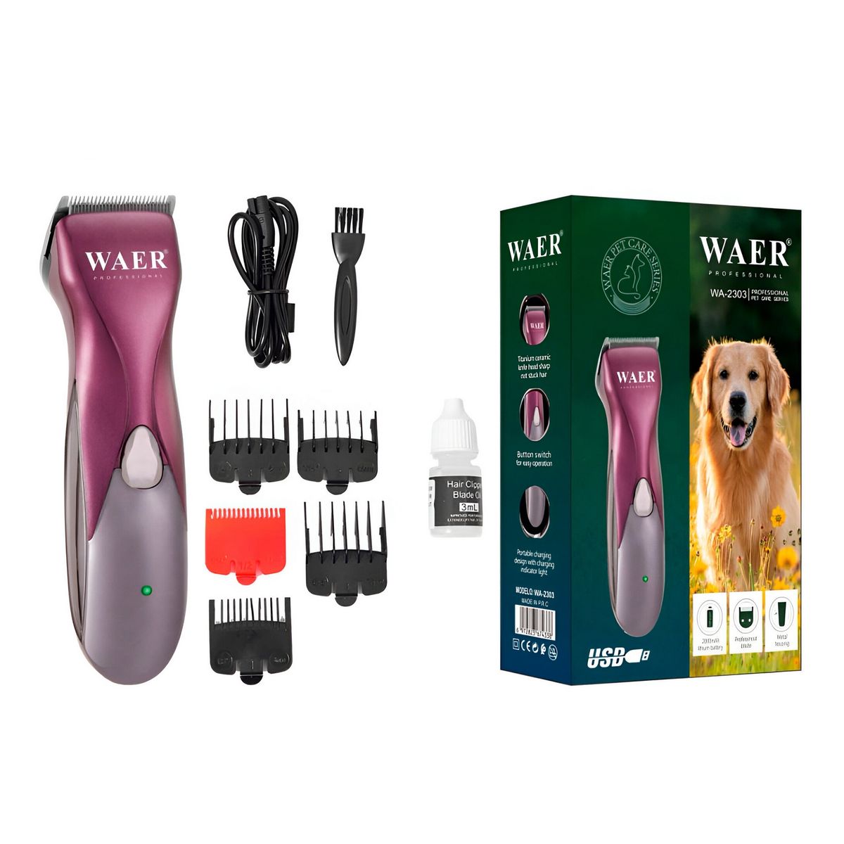 GENERICO - Maquina Peluquera Mascotas Profesional Canina Pet Wa-2303